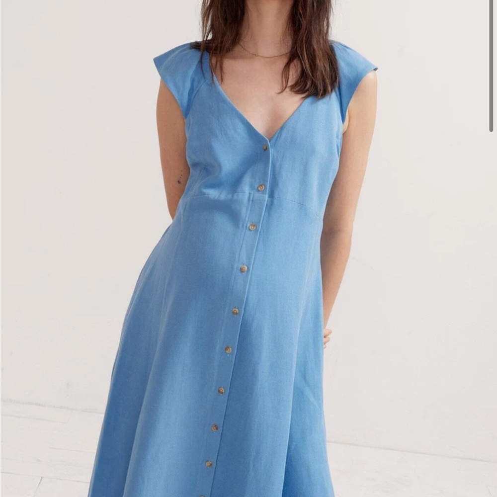 Jules dress Hatch maternity Blue Sleeveless Midi Sundress see note on size
